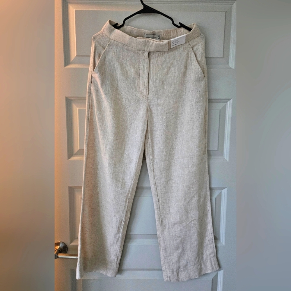 Abercrombie & Fitch Cream Linen Blend Pants